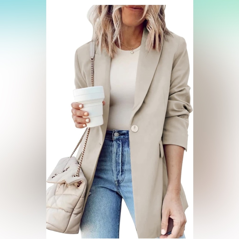 Amazon Tan Linen Blazer